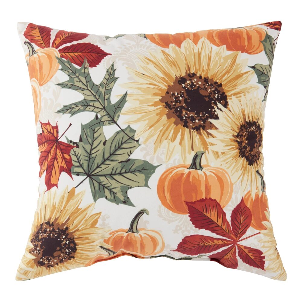1215 Sunflowers 18" Square Fall Throw Pillow, 18" x 18"